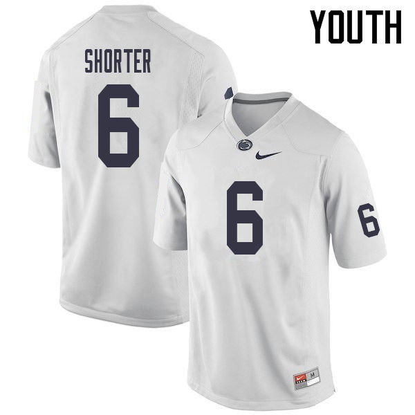 Youth #6 Justin Shorter Penn State Nittany Lions College Football Jerseys Sale-White - Click Image to Close